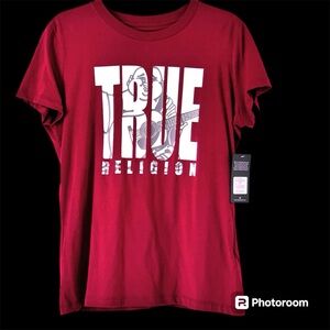 True religion new with tags red Buddha Tshirt men’s or women’s small or youth xl